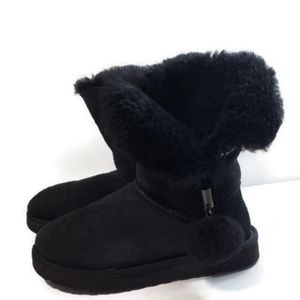Ugg Black Irina Pom Pom Booties